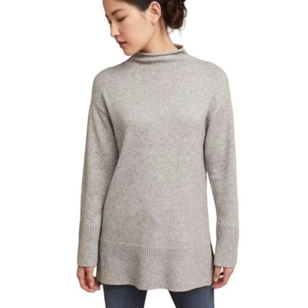 Anthropologie Moth Saksia Longline Roll Neck Sweater Neutral Women's Size MP